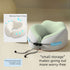 Memory Foam Travel Neck Pillow, U-Shaped Pillow with Ice Silk Cover, Adjustable Lock, and Storage Case for Airplane, Car, Office - Green