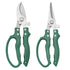 2-Pack Gardening Pruning Shears Set, 30Cr13 Stainless Steel Straight & Curved Shears with Non-Slip Handles for Gardens, Orchards, and Flower Arrangements—Green