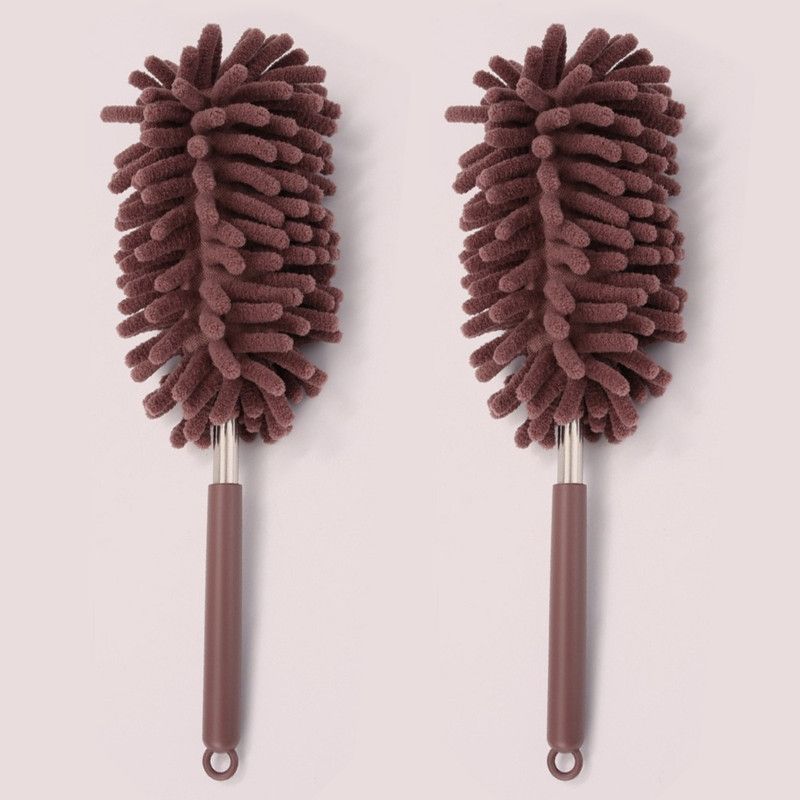 Chenille Duster, Strong Absorption & Dust Trapping Cleaning Brush, Reusable for Home, High Places, Crevices, Under Bed Cleaning - Brown