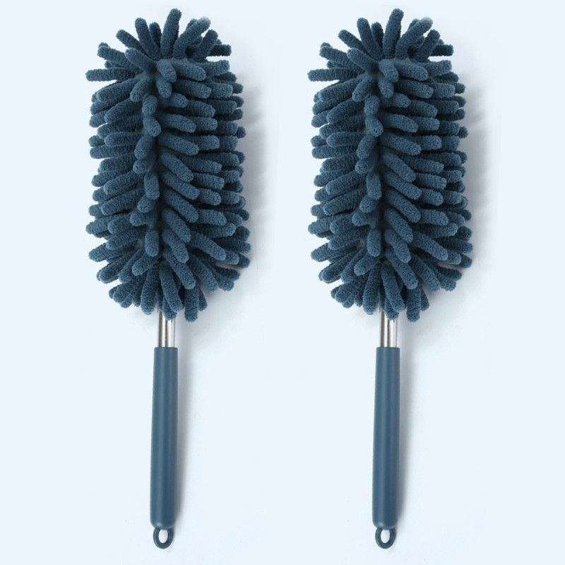 Chenille Duster, Strong Absorption & Dust Trapping Cleaning Brush, Reusable for Home, High Places, Crevices, and Under-Bed Cleaning - Blue