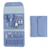 16-Piece Stainless Steel Manicure and Pedicure Set, Home Nail Clippers and Cuticle Tools Kit for Hand, Foot, and Facial Care - Blue