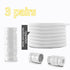 3 pairs Capsule Lock Elastic No-Tie Shoelaces, Lazy Stretch Shoe Laces for Kids, Adults, Sneakers, and Boots - White