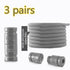 3 pairs Capsule Lock Elastic No-Tie Shoelaces, Lazy Stretch Shoe Laces for Kids, Adults, Sneakers, and Boots - Gray