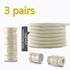 3 pairs Capsule Lock Elastic No-Tie Shoelaces, Lazy Stretch Shoe Laces for Kids, Adults, Sneakers, and Boots - Beige