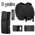 3-Pair Set - Magnetic Wide Elastic No-Tie Shoelaces, Lazy Magnetic Lock Stretch Laces for Kids and Adults - Black