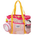 Multi-Pocket Mesh Beach Swim Bag, Dry/Wet Separation, Large Capacity Gym Tote with Bonus Mini Round Mesh Pouch—Pink