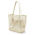 Mesh Large Beach Tote Bag, Foldable, Breathable, Single-Shoulder Shopping Bag for Travel, 2-Pack - Beige