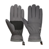 Winter Fleece-Lined Touchscreen Gloves, Windproof, Water-Resistant, Anti-Slip Thermal Gloves for Cycling and Driving, Unisex, One Pair—Gray (One Size Fits All)