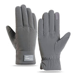 Winter Thick Polar Fleece Touchscreen Gloves, Windproof and Water-Resistant Thermal Gloves for Cycling and Motorcycling, One Pair—Gray (One Size Fits All)