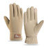 Winter Thick Polar Fleece Touchscreen Gloves, Windproof and Water-Resistant Thermal Gloves for Cycling and Motorcycling, One Pair—Khaki (One Size Fits All)