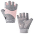 Pink - Size S - Silicone Anti-Slip Half-Finger Workout Gloves, Breathable Shock-Absorbing Gym Gloves for Cycling, One Pair, Unisex