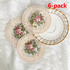 6 Pack Beige Vintage Rose Embroidered Lace Coasters, French Ins Style Round Mesh Heat Resistant Cup Mats