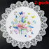 2-Pack Round PVC Lace-Printed Placemats, Waterproof, Oil-Resistant, Heat-Insulating Floral Table Mats - Tulip Pattern
