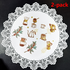 2-Pack Round PVC Lace Coffee-Printed Placemats, Waterproof, Oil-Resistant, Heat-Insulating, Non-Slip Table Mats - Hand-Painted Design
