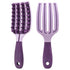 Two-Tone TPR Scalp Massage Shampoo Brush, Wet & Dry Hair Cleaning Comb for Itch Relief & Dandruff Removal—Purple