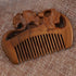 8cm Mini Carved Sandalwood Comb, Vintage Reishi Mushroom 3D Engraved Portable Anti-Static Wooden Scalp Massage Comb