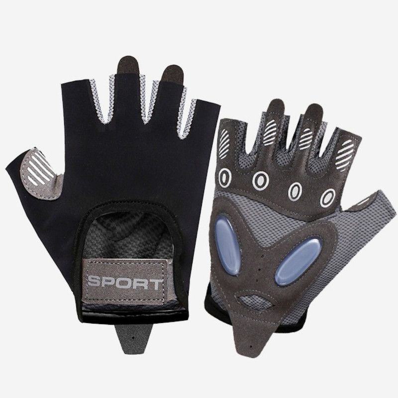 Black - Size S - Women's Ice Silk Half-Finger Fitness Gloves, Silicone Shock-Absorbing, Anti-Slip, Breathable Sports Gloves