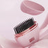 Mini Wireless Negative Ion Hair Straightener Brush, Rechargeable Portable Constant-Temperature Hair Styling Comb for Travel—Pink