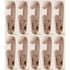 10-Pack Multi-Functional Hook Clips, Stackable Long-Tail Clips for Closets, for Kitchen and Bathroom—Brown