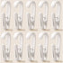 10-Pack Multi-Functional Hook Clips, Stackable Long-Tail Clips for Closets, for Kitchen and Bathroom—White