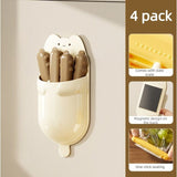 Cat Magnetic Storage Box Food Sealing Clips, Date Mark Snack Bag Sealer Clips—Brown