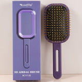 3D Air Cushion Hair Brush, Multi-function Scalp Massage Detangler Comb for Home Hair Styling—Dark Purple