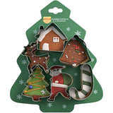 Stainless Steel Christmas Cookie Cutter 6-Piece Set, Holiday DIY Baking Molds for Cookies & Fondant—Christmas Tree