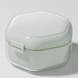 3-Layer Drainable Retainer Storage Case, Portable Invisible Braces & Denture Soaking Cleaning Box - Green