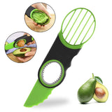3-in-1 Avocado Slicer and Cutter, Multi-Functional Avocado Pitter & Slicing Tool for Fruit Prep—Green