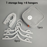 Portable Foldable Travel Clothes Hanger Set, Clothes Rack With Storage Bag For Business Trips and Home Use—Gray