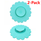 Sunflower Silicone Sink Filter Mat 2-Pack, Anti-Clog Hair, Odor-Proof Drain Cover for Kitchen and Bathroom—Green