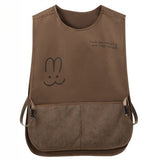 Sleeveless Vest-Style Waterproof and Oil-Resistant Apron, Washable Aprons for Home Kitchens—Brown