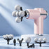 Multi-Head Mini Fascia Gun with 7 Replaceable Massage Heads, Portable Electric Deep Tissue Muscle Massager—Pink