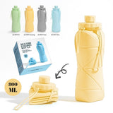 800ml Large-Capacity Food-Grade Silicone Collapsible Water Cup, Portable Outdoor High-Temperature Resistant Water Bottle, Travel & Camping Compressible Water Bottle, Travel Water Cup - Yellow