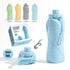 800ml Large-Capacity Food-Grade Silicone Collapsible Water Cup, Portable Outdoor High-Temperature Resistant Water Bottle, Travel & Camping Compressible Water Bottle, Travel Water Cup - Blue