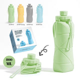 800ml Large-Capacity Food-Grade Silicone Folding Water Cup, Portable Outdoor High-Temperature Resistant Water Bottle, Travel and Camping Compressible Water Bottle, Travel Water Cup - Green