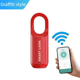 Smart Fingerprint Padlock Portable Luggage Lock Type C Rechargeable Anti Theft Travel Bag Lock-red