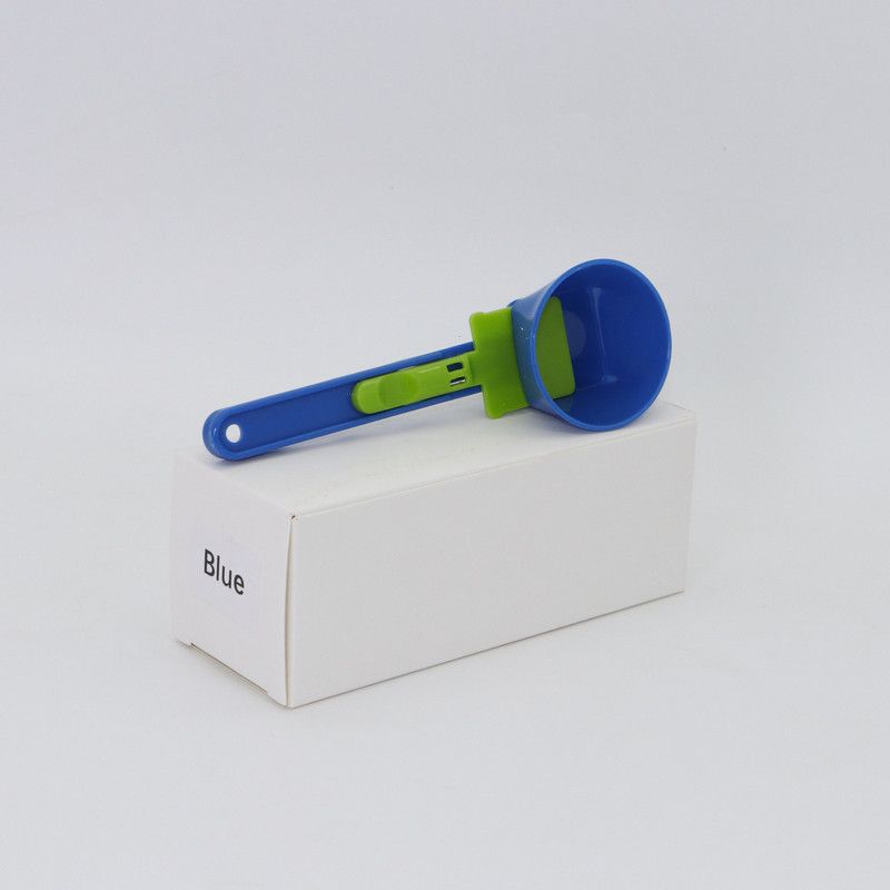 Leak-proof coffee scoop,Sliding coffee funnel,Coffee scoop with measurements,Coffee bar tool,1pc,blue