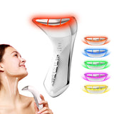 Multi-Function 7-Color Light Constant-Temperature EMS Neck Massager - Neck Lifting and Firming Massager - Facial Infusion Beauty Device - IPX6 Waterproof Electric Neck Massager - 5-in-1 Device Combining Skin Warming, EMS, Infusion, Massage, and Color Ligh