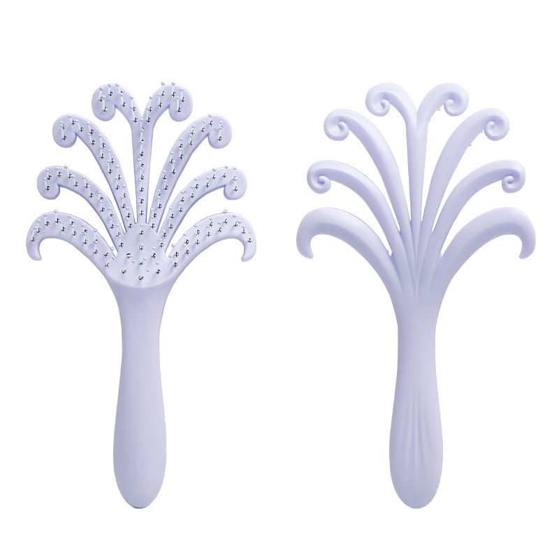 1PC Octopus Scalp Massage Brush – Multi-Functional Detangling Brush – Wet & Dry Use, Tangle-Free – Home Hair Care Brush for Women with Long or Curly Hair,purple.