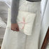 1PC Ballet Pink Bow Quilted Laptop & Tablet Sleeve – Fits 11-inch – White