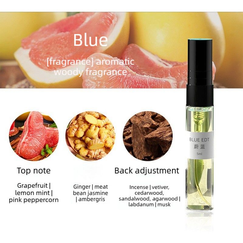 4PCS Mini Perfume Spray Set, Long Lasting Eau de Toilette Sample Vials, Woody Citrus Fragrance Trial Kit for Men & Women, Portable Travel Size Scent Tester 5ml