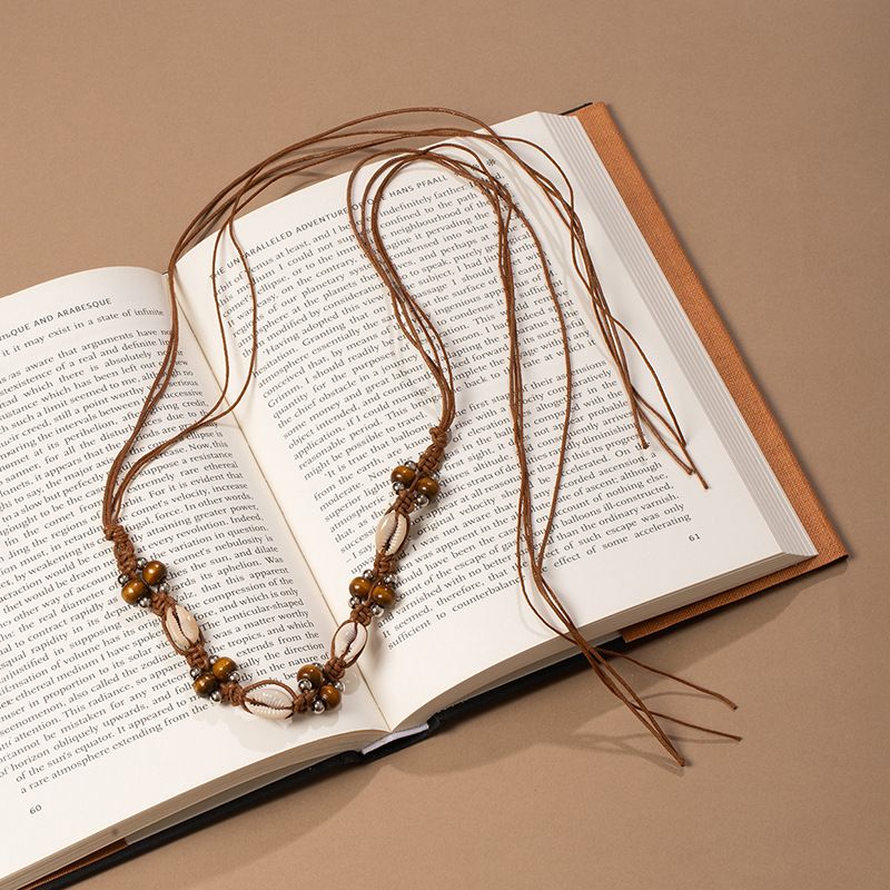 Boho Cowrie Shell Wooden Bead Macrame Waist Belt Adjustable Fringe Drawstring Ethnic Beach Dress Sash