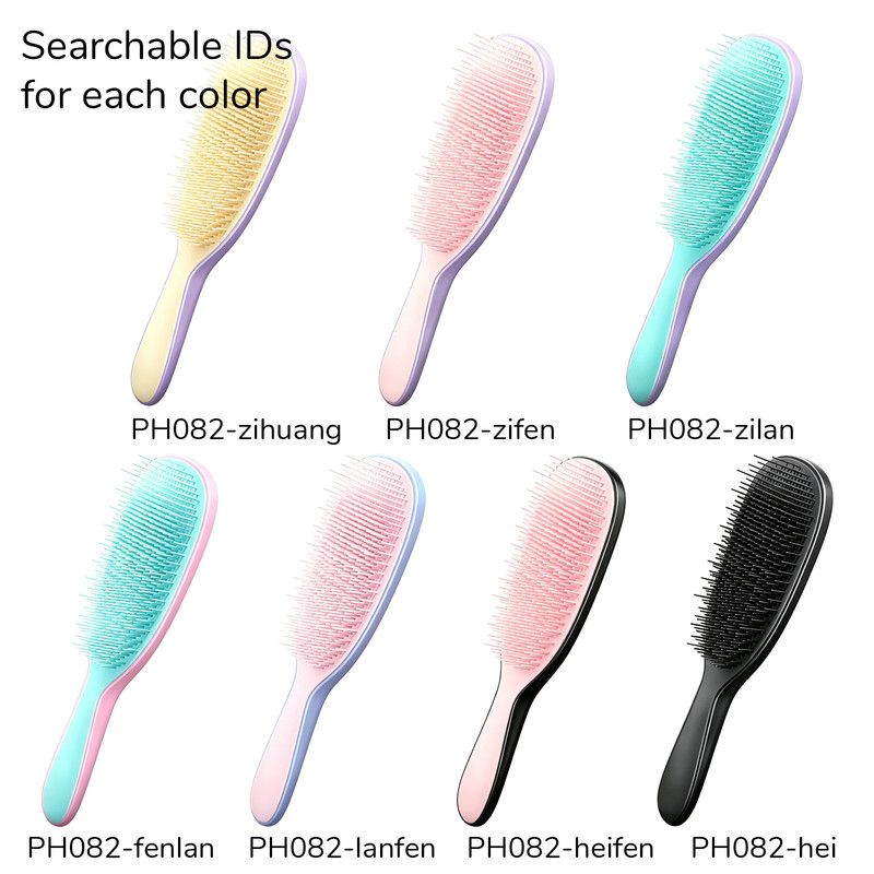Detachable Silicone Cushion Massage Brush, Wet/Dry Use, Unisex, Suitable for All Hair Types, Volumizing and Smoothing Brush, 7 Colors Available - Blue+Pink
