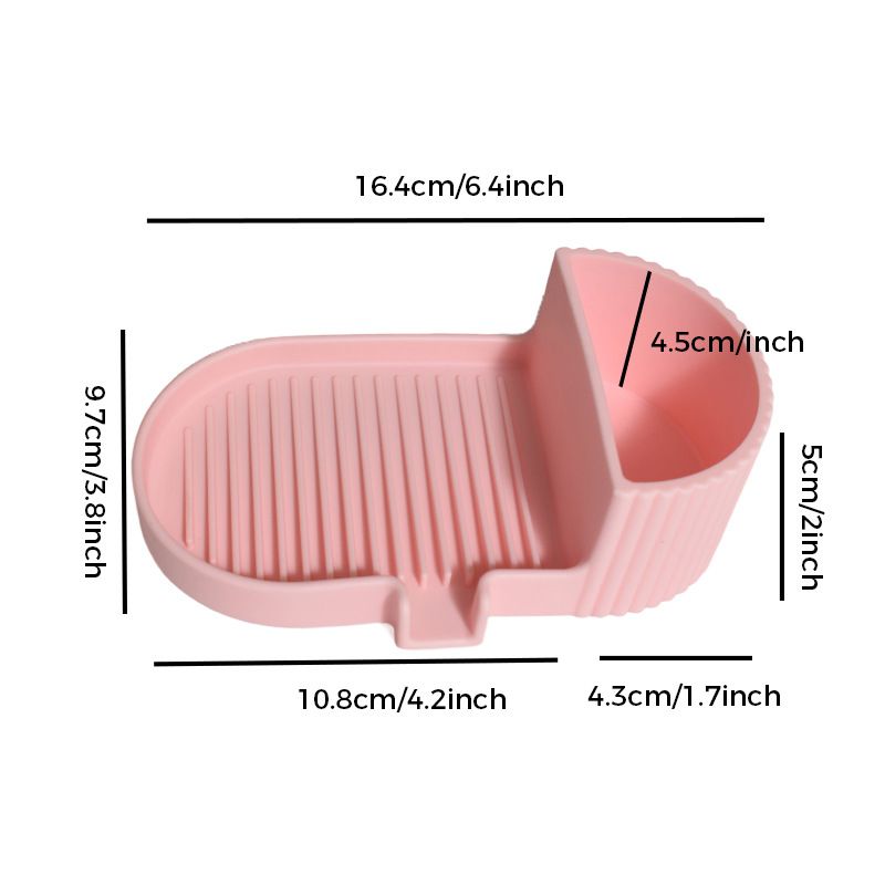 Silicone Soap Dish – Universal Non-Slip Soap Holder Tray for Handmade Soap – Pink