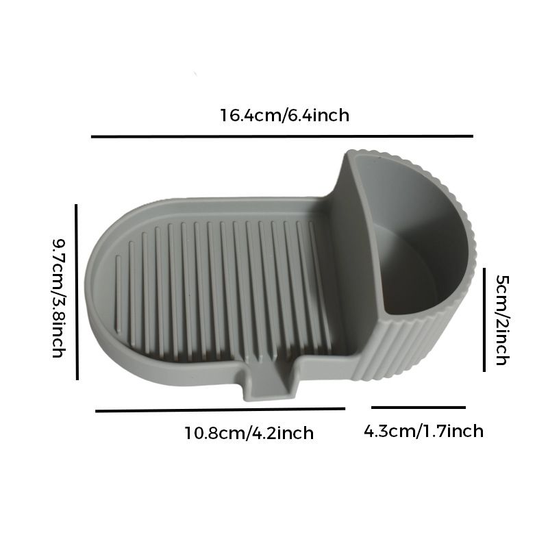 Silicone Soap Dish – Universal Non-Slip Soap Holder Tray for Handmade Soap – Grey