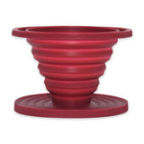Food-Grade Silicone Foldable Coffee Dripper – Portable Outdoor Pour-Over Filter – Red