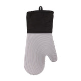 Heat Resistant Silicone Oven Mitts Non Slip Double Layer Cooking Baking Gloves For Kitchen BBQ-Gray