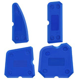  4 Pcs Silicone Caulking Tool Set SiliconeSealant Grout Finishing Tool with Multi Edges forKitchen Bathroom Floor Sealant Sealing Blue CaulkTools Kit