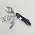 Folding Camping Cutlery Set, Multi Function Stainless Steel Spoon Fork Combo for Picnic Hiking Travel Backpacking-Black